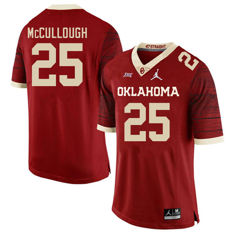 Men #25 Daeh McCullough Oklahoma Sooners College Football Jerseys Stitched Sale-Retro - Click Image to Close